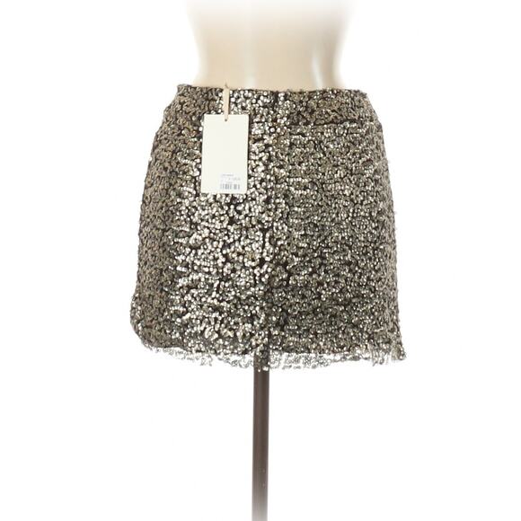 LF Native Rose Kesha Bronze Sequin Mini Skirt Size 2 NEW - Picture 10 of 13